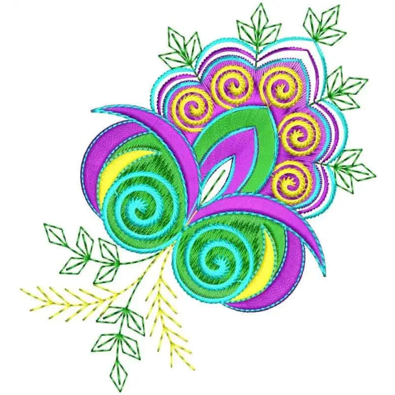 Floral Machine Embroidery Design Freebie