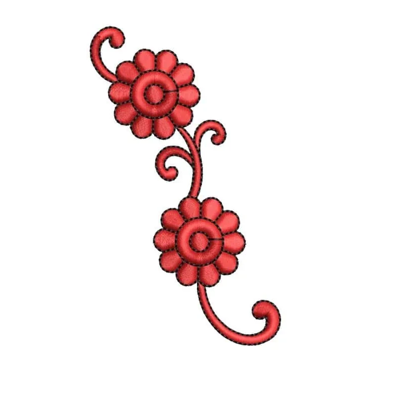 2 Floral Flowers Embroidery Design Freebie