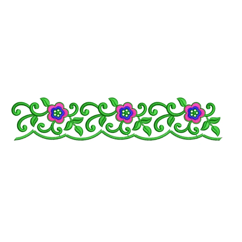 Floral Embroidery Border Freebie Design