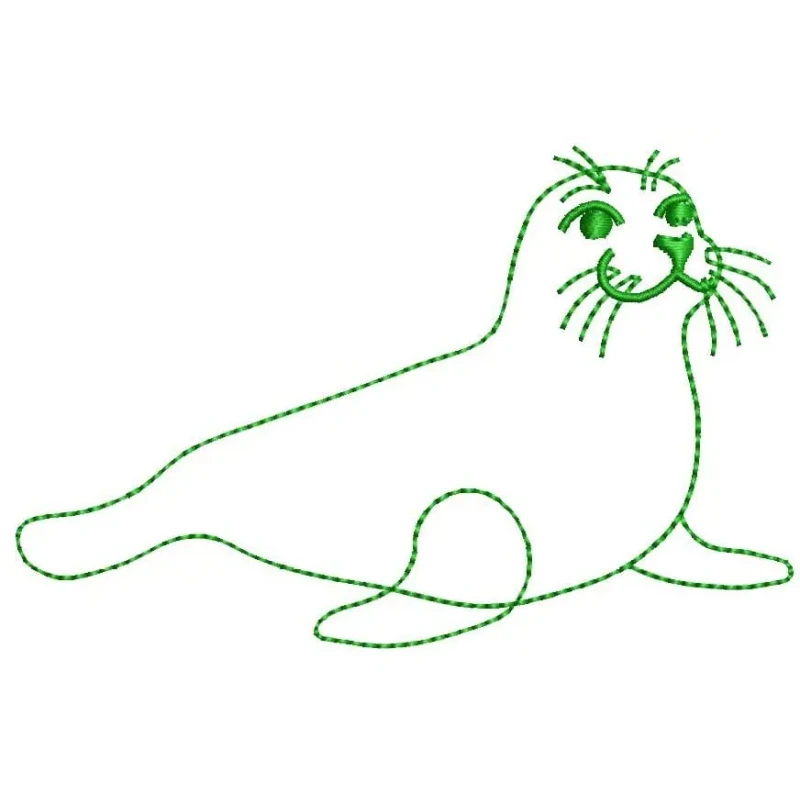 Seal Outline Animal Embroidery Design Freebie