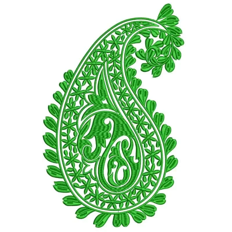 Large Single Color Paisley Embroidery Freebie