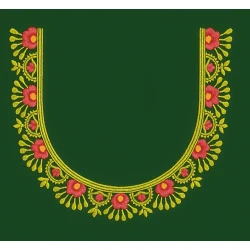 U Free Neckkline Embroidery Design